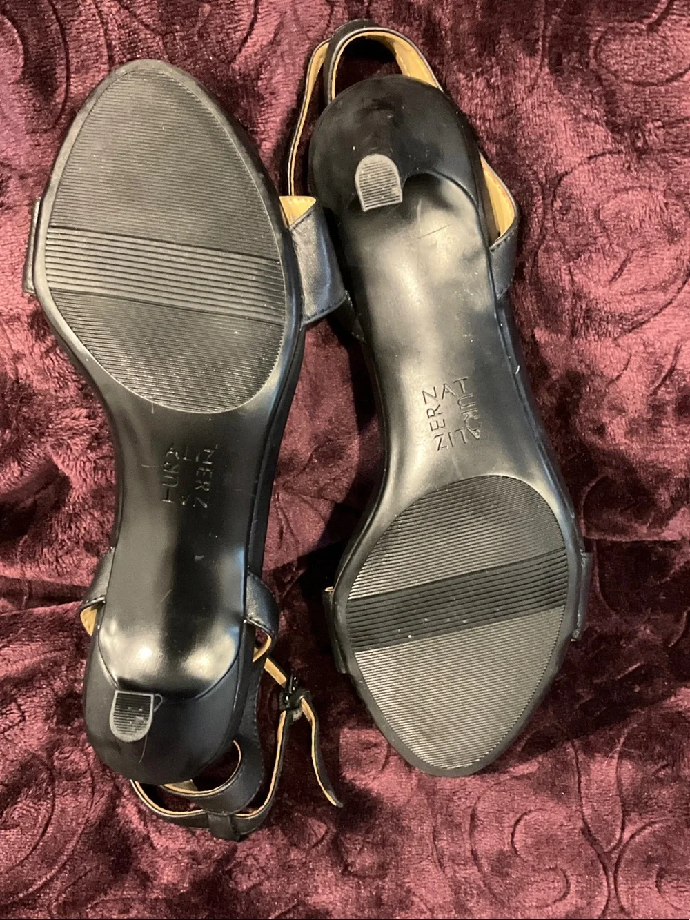 Naturalizer Black Open-Toe Ankle-Strap Heels - Picture 5 of 8